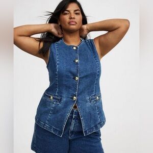 Torrid Dark Blue Denim Vest